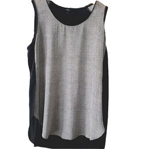 Mossimo Black & White Abstract Dot Hi Low Hem Tank Top size L